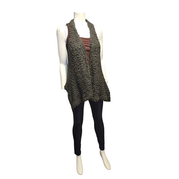 2/$35- BCBGeneration Womens Textured Knit Open Vest Sleeveless Charcoal Gray S - Picture 6 of 9